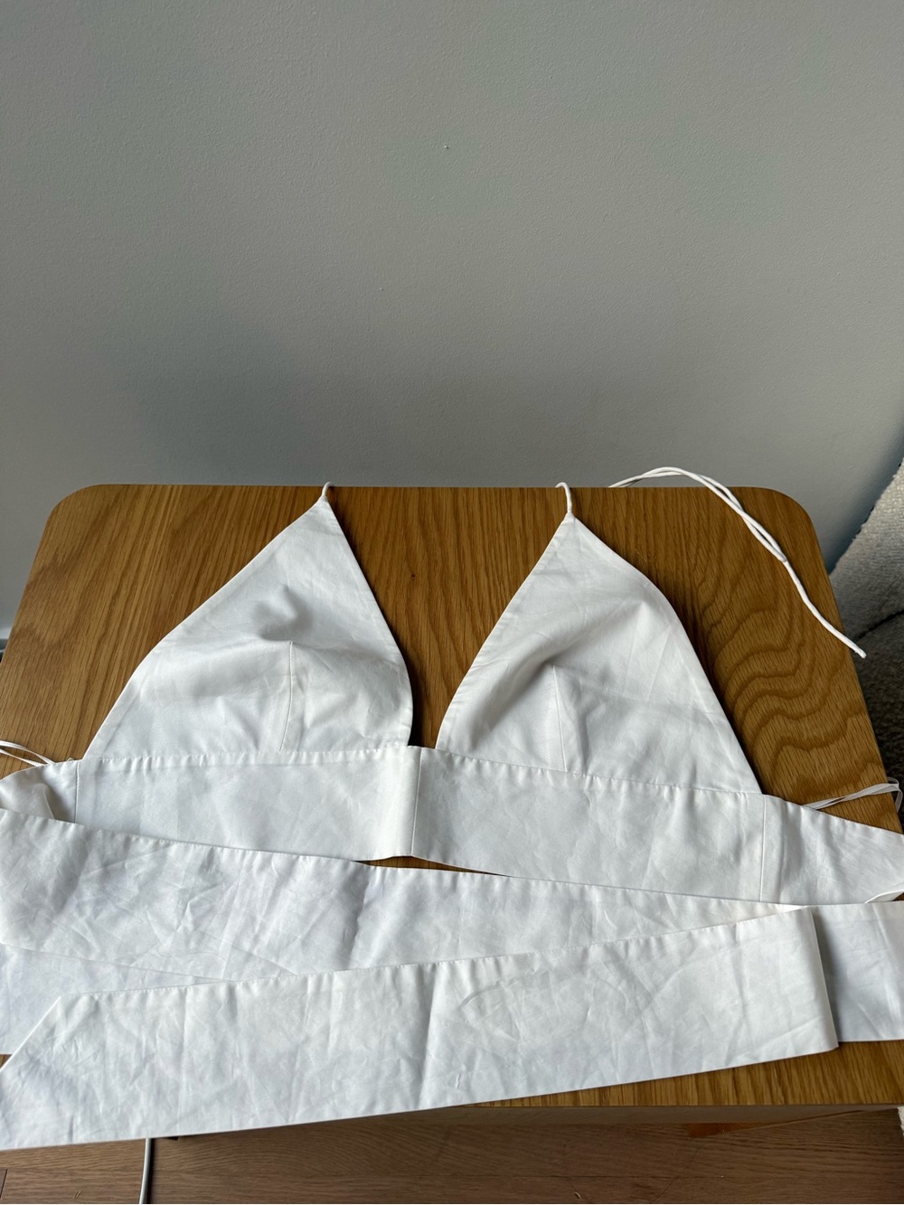 Alexis White Triangle Tie Bralette